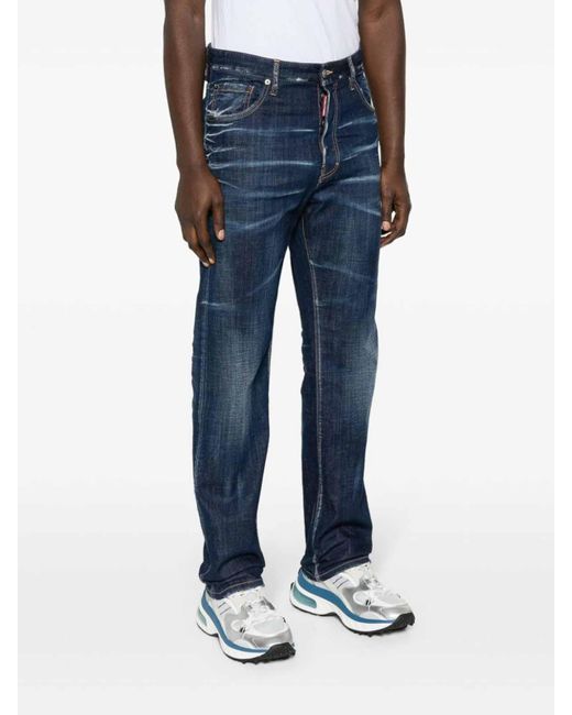 DSquared² Blue Mid-Rise Skinny Jeans for men