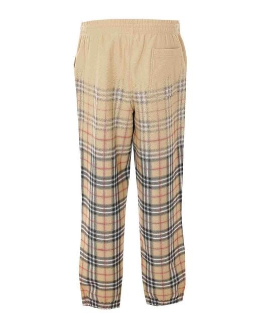 Burberry Natural Gradient Check Track Pants for men