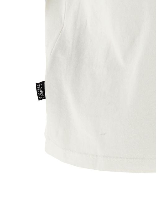 MM6 by Maison Margiela White Arc Print T-Shirt