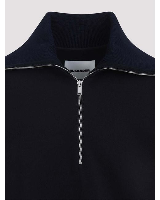 Jil Sander Blue Cotton Sweatshirt for men