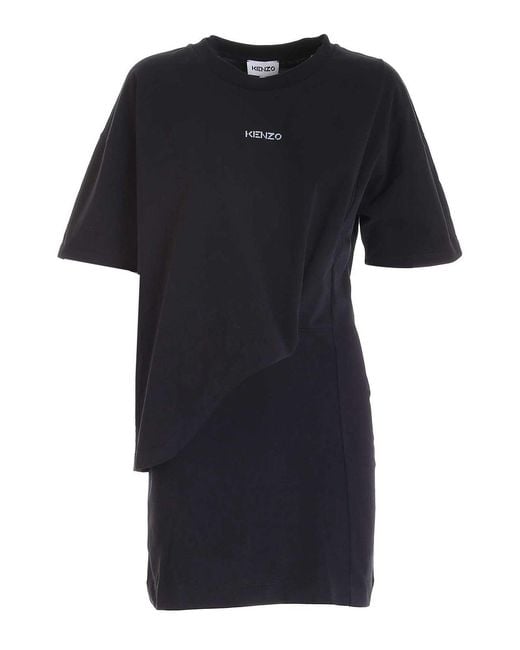 KENZO Black Logo Printed Mini Dress