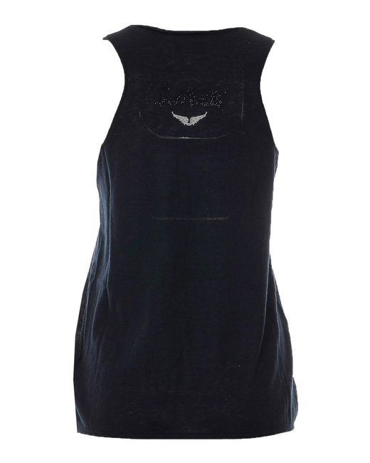 Zadig & Voltaire Black Lee Strass Top