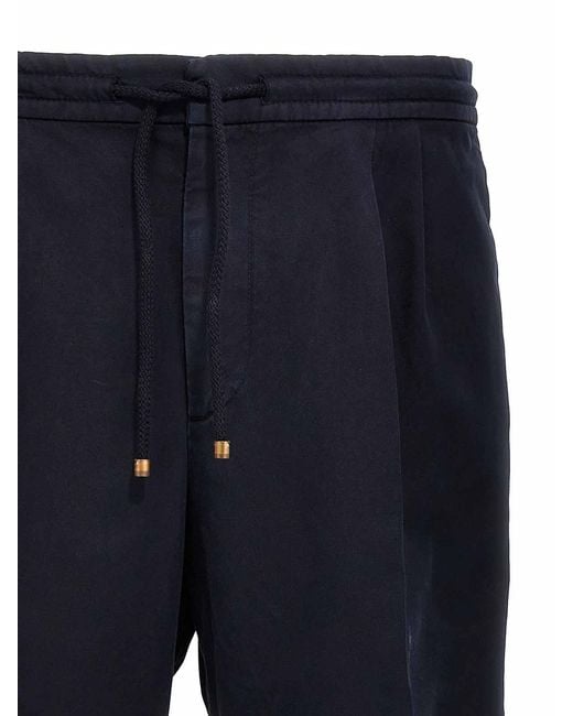 Brunello Cucinelli Blue Cotton Casual Trousers for men