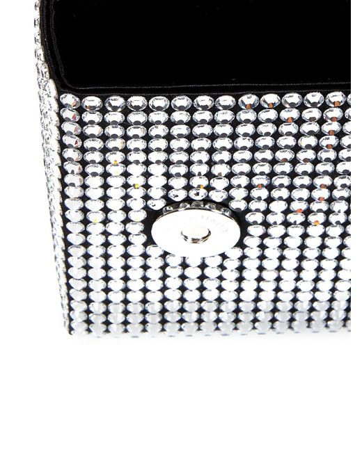 AMINA MUADDI Gray Satin Clutch