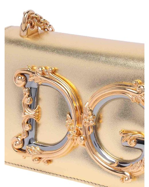 Dolce & Gabbana Natural Dg Logo Phone Bag