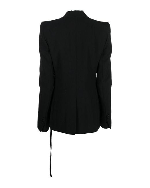 Ann Demeulemeester Black Notched Lapels Button Jacket