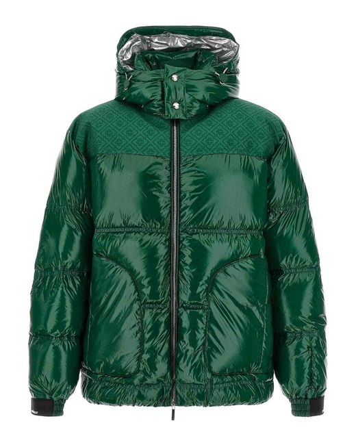 Casablanca Green Nylon Puffer Down Jacket for men