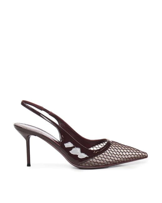 Paris Texas Brown Lidia Patent Leather Slingbacks