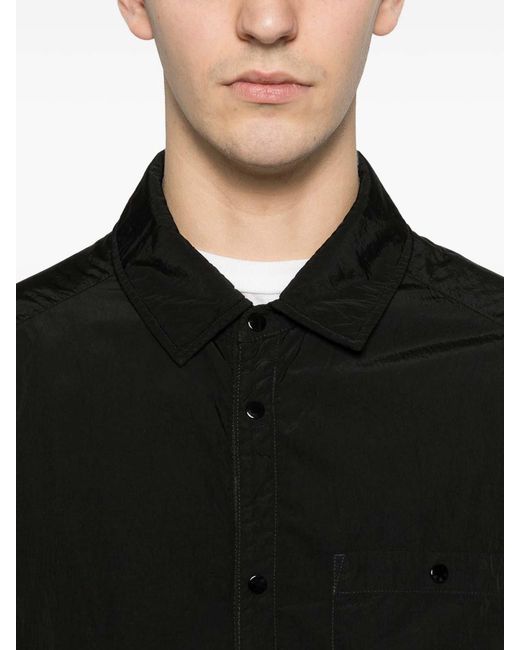 C P Company Black Chrome-R Nylon Overshirt for men