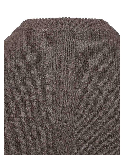 Rick Owens Gray Crew Neck Sweater for men