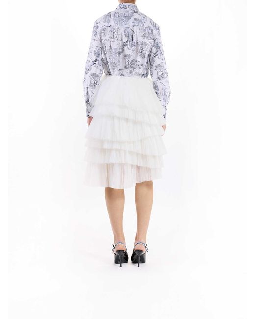 Karl Lagerfeld White Karl Studio Tulle Skirt