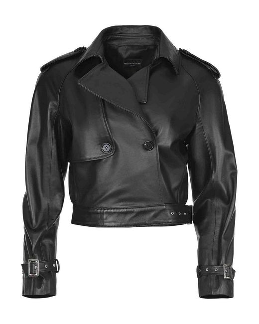 ALESSANDRA GRIMOLDI Black Jacket Made Of Leather