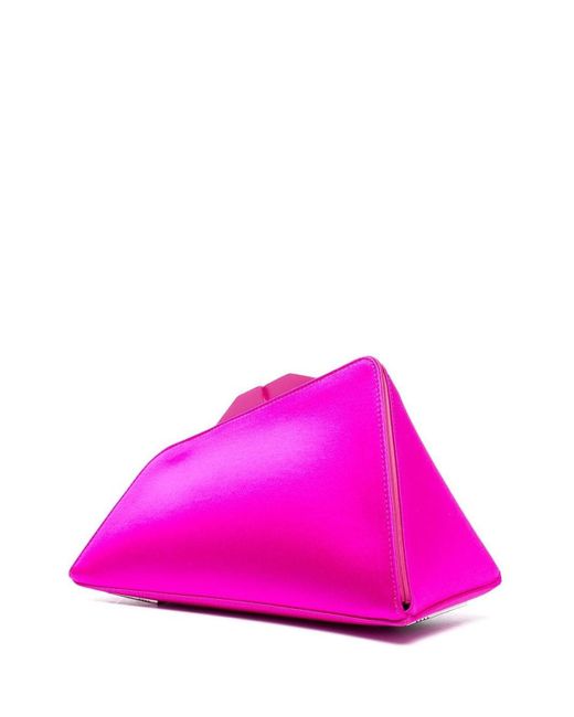 The Attico Pink 8.30 Pm Satin Clutch Bag