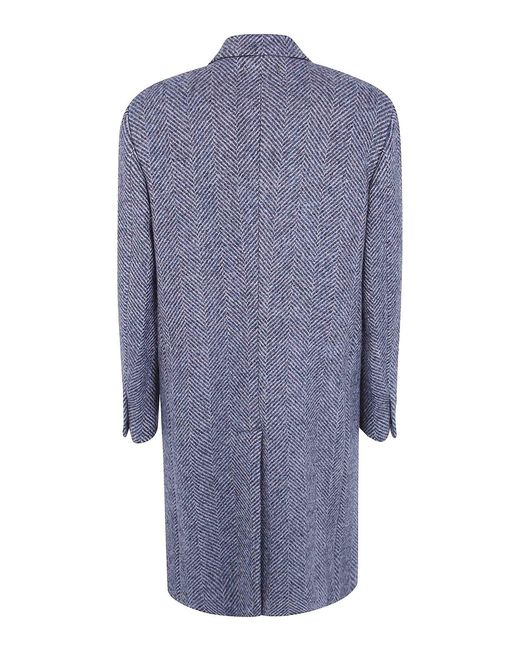 Golden Goose Deluxe Brand Blue Golden M's Single Breasted Coat Chevron Wool for men