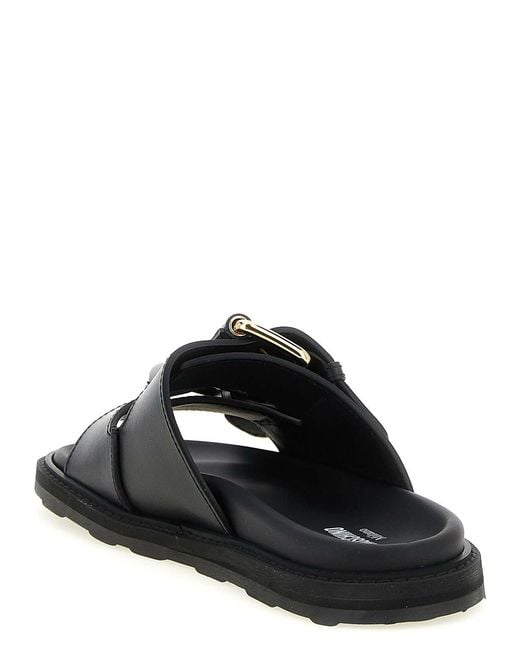 Moschino Black Double Strap Sandals