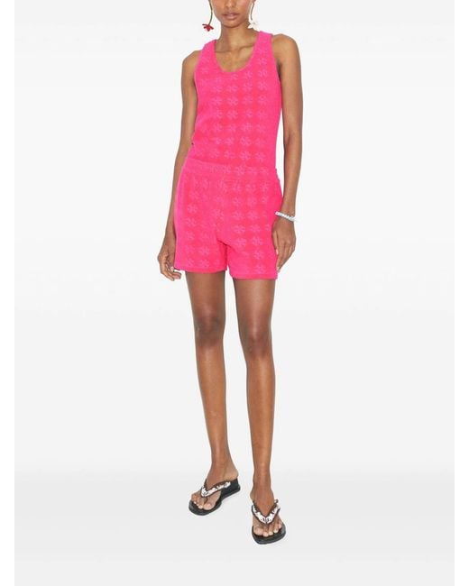 Tory Burch Pink Logo Cotton Shorts