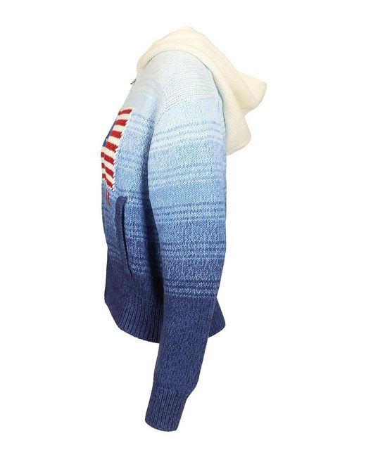 Polo Ralph Lauren Blue Ombre Cotton Hoodie