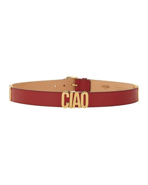Moschino Red Hello Belt
