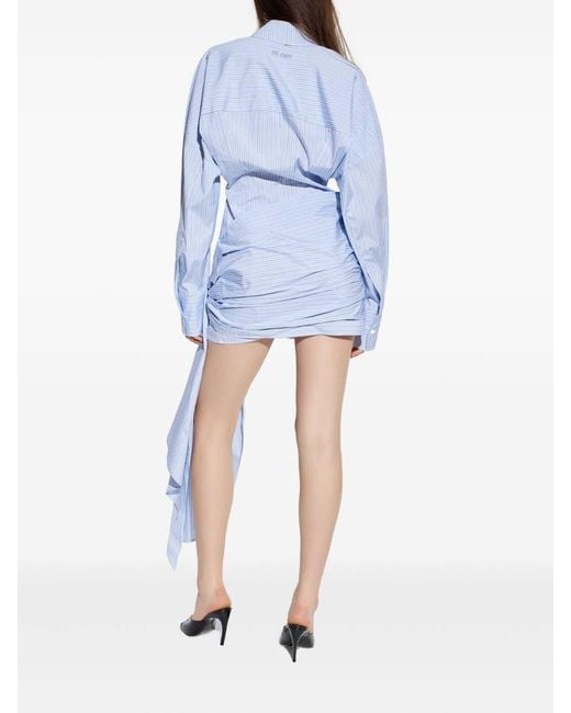 The Attico Blue Short Striped Dress