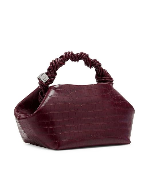 Ganni Purple Small Crocodile-Effect Bag
