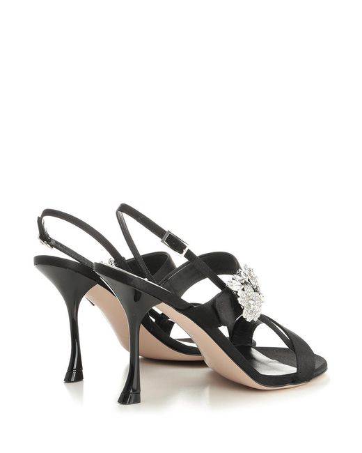 Roger Vivier White Mini Bouquet Satin Sandal