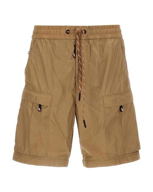 Moncler Brown Nylon Cargo Pants for men