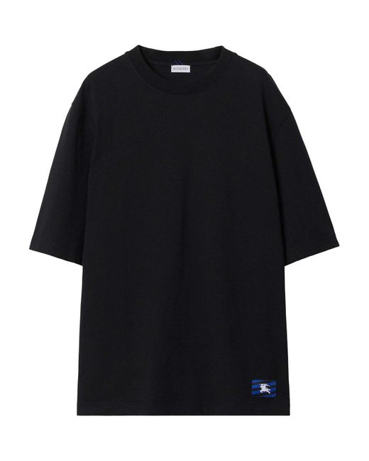 Burberry Black Embroidered Ekd T-shirt for men