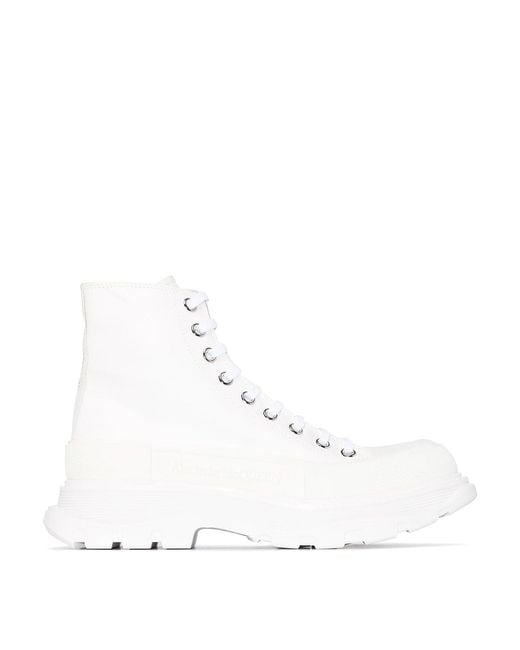 McQueen Natural Canvas Tread Slick Canvas Boots