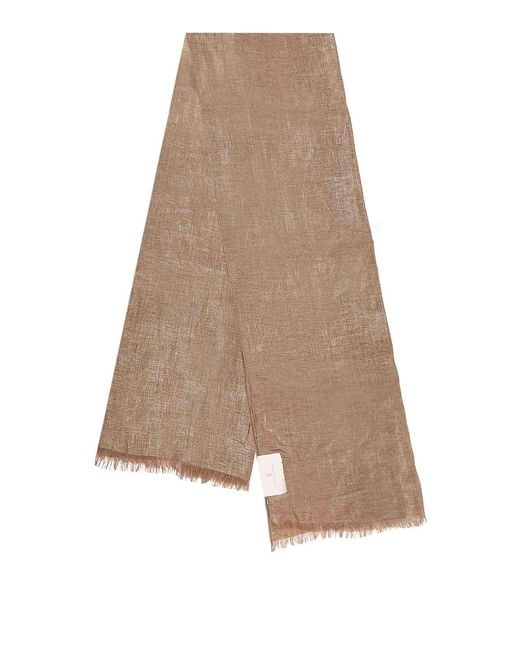 Brunello Cucinelli Natural Sciarpa Lurex
