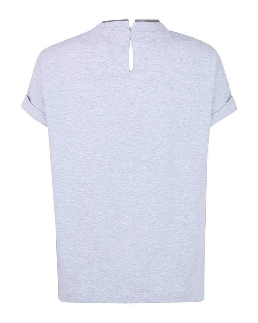 Brunello Cucinelli Blue Round Neck T-Shirt