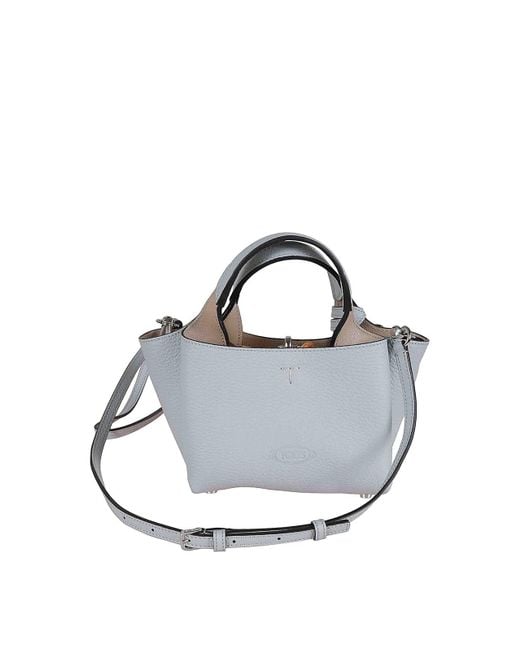 Tod's Blue Pounded Leather Bag