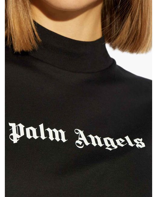 Palm Angels Black Classic Logo Cropped T-Shirt