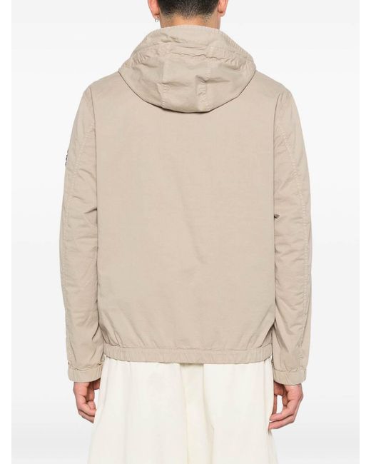 Stone Island Natural Reinforced Hooded Jacket With Dual Pockets for men
