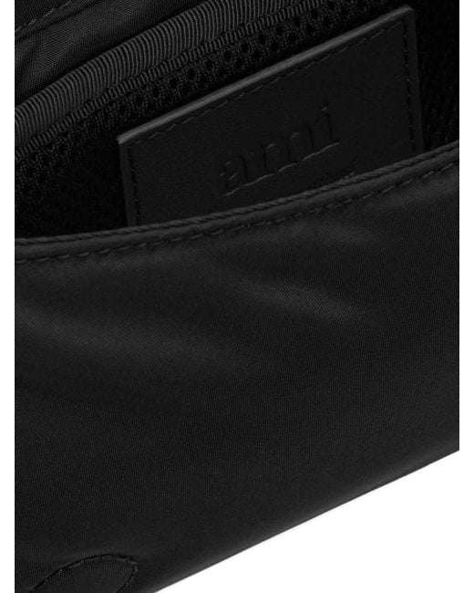 AMI Black Marcel Nylon Shoulder Bag for men