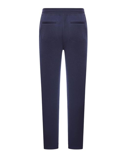 Brunello Cucinelli Blue Jersey Jogging Pants for men