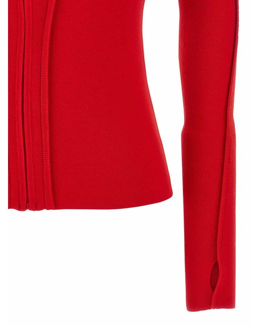 Victoria Beckham Red Wool Cardigan