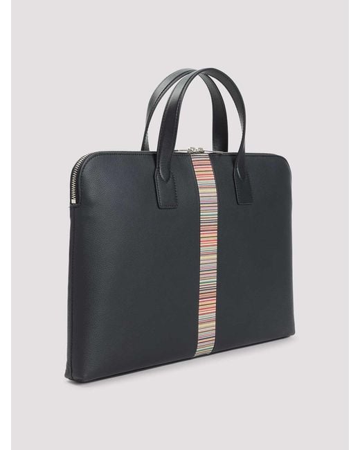 Paul Smith Black Signature Stripe Handbag for men