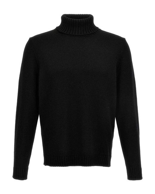 Zanone Black Turtle-Neck Sweater for men