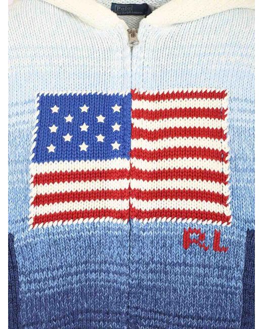 Polo Ralph Lauren Blue Ombre Cotton Hoodie