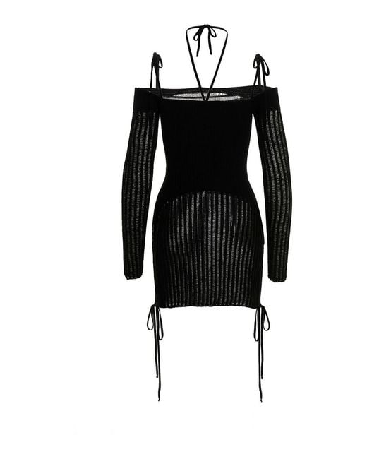 ANDREADAMO Black Cut-Out Dress