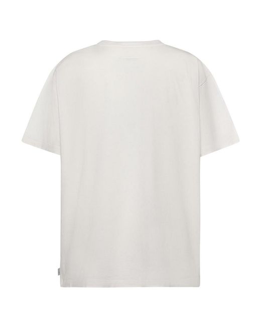 MM6 by Maison Margiela White Printed Cotton T-Shirt for men