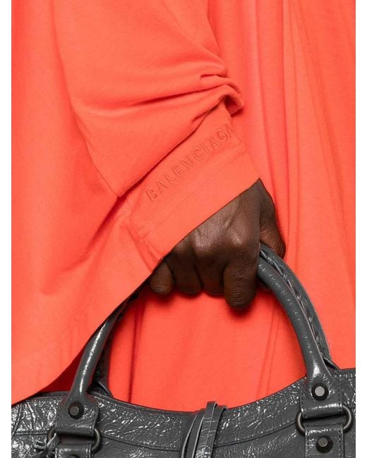 Balenciaga Red Draped Midi Dress