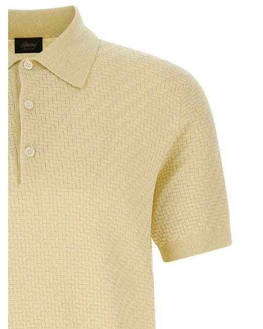 Brioni Yellow Weaving Polo Plot for men