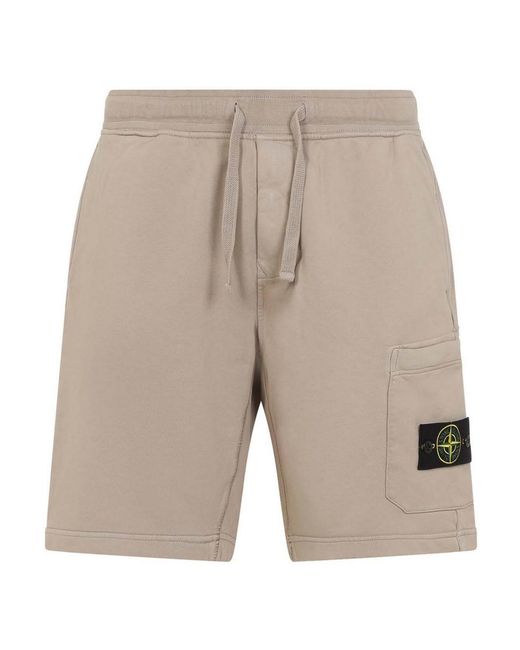 Stone Island Gray Cotton Shorts for men