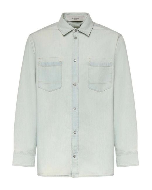Golden Goose Deluxe Brand White Denim Overshirt for men