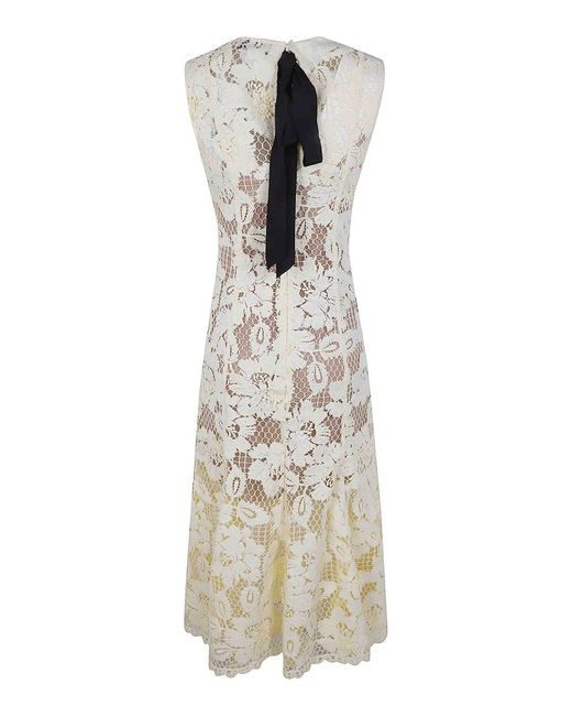Self-Portrait White Crochet Lace Midi Dress