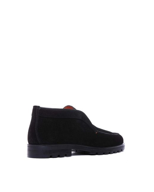 Santoni Black Boots for men