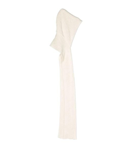 Magda Butrym White Dzianina Hood Knit