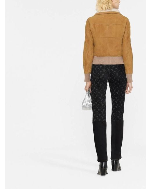 DSquared² Natural Ribbed-Detail Zipped-Up Bomber Jacket