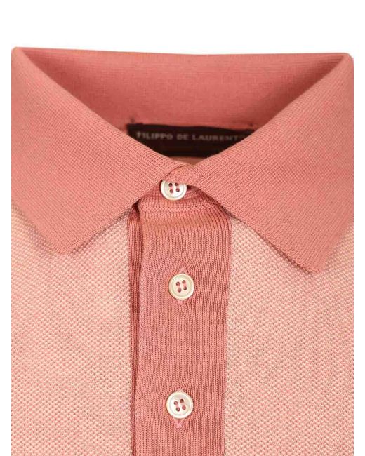 FILIPPO DE LAURENTIIS Pink Pique Polo Shirt for men